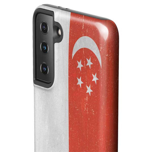 Singapore Flag Distressed Galaxy S21 FE Pro Case